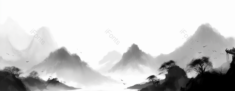 波峰浪谷中国风山水水墨画背景,插画/手绘图,插画/手绘图库,插画/手绘图下载,插画/手绘